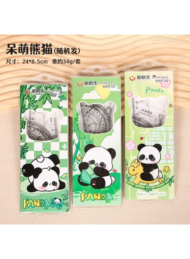 HELPS Cute Cartoon Set Of Rulers For Students, Multifunctional Triangle Ruler, Protractor, Four-piece Set, Soft Ruler - Image 1