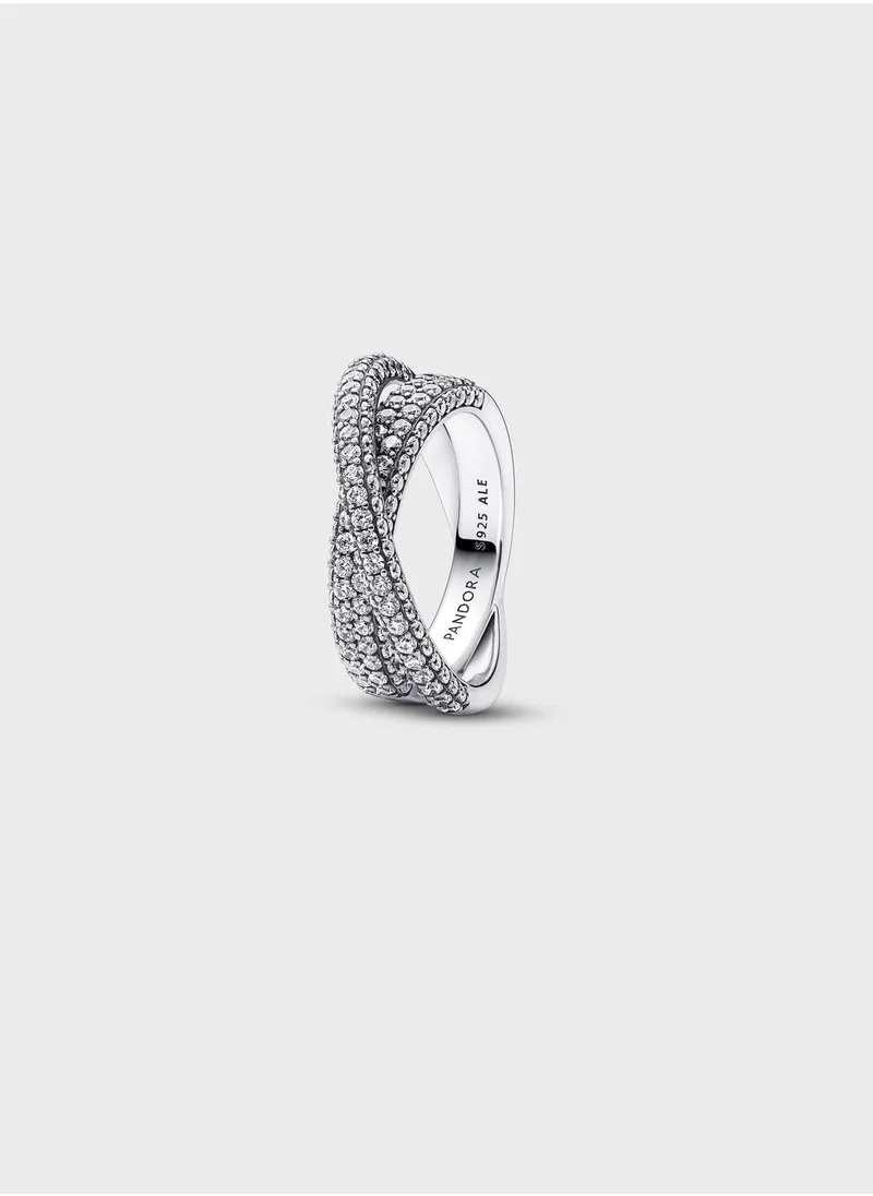 PANDORA Pandora Timeless Pavé Crossover Dual Band Ring