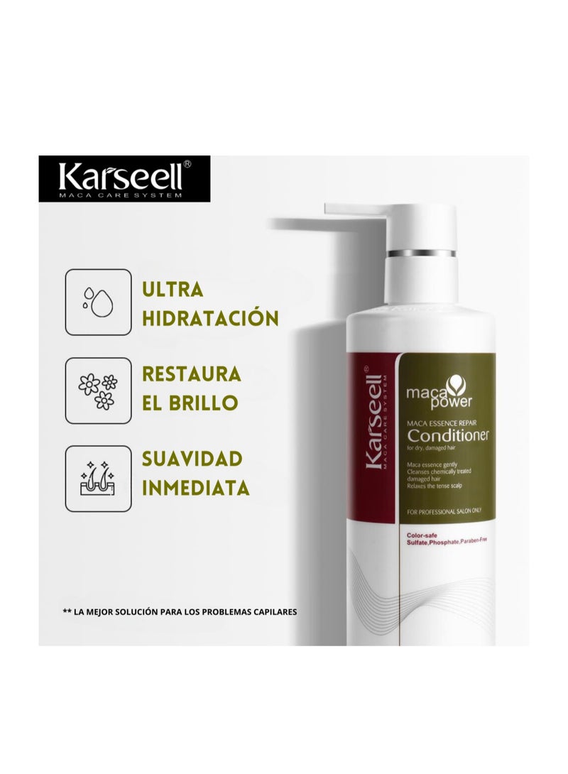 كارسيل مجموعة العناية بالشعر بالكولاجين وخلاصة الماكا، تتضمن 3 أنواع من زيت الشعر والشامبو والبلسم - Image 3