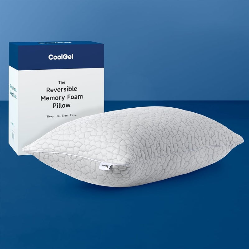 COOL GEL Reversible Shredded Memory Foam Pillow, Supportive and Comfortable, Standard 1-Pack - Image 1