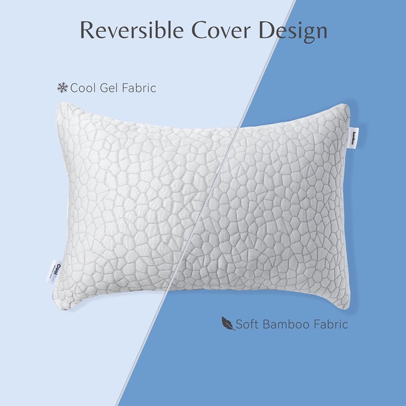 COOL GEL Reversible Shredded Memory Foam Pillow, Supportive and Comfortable, Standard 1-Pack - Image 4