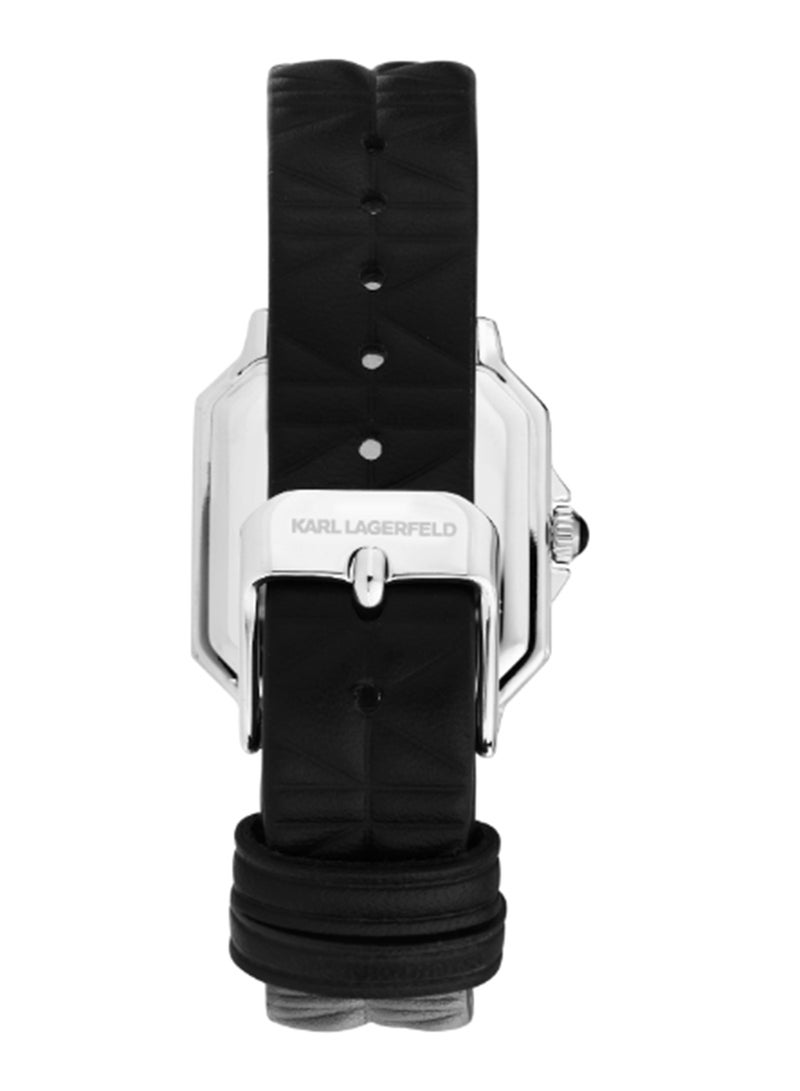 Karl Lagerfeld Women's 33X27.8MM Black, Matt Dial Black Leather Watch - R0551102502 - Image 3