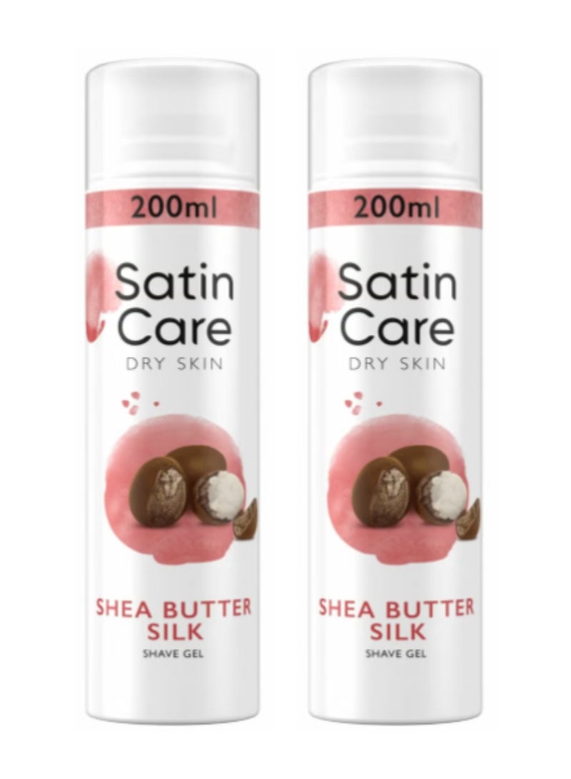 Gillette 2 Piece Satin Care Women's Shaving Gel With  Shea Butter Dry Skin  200ml - Image 1