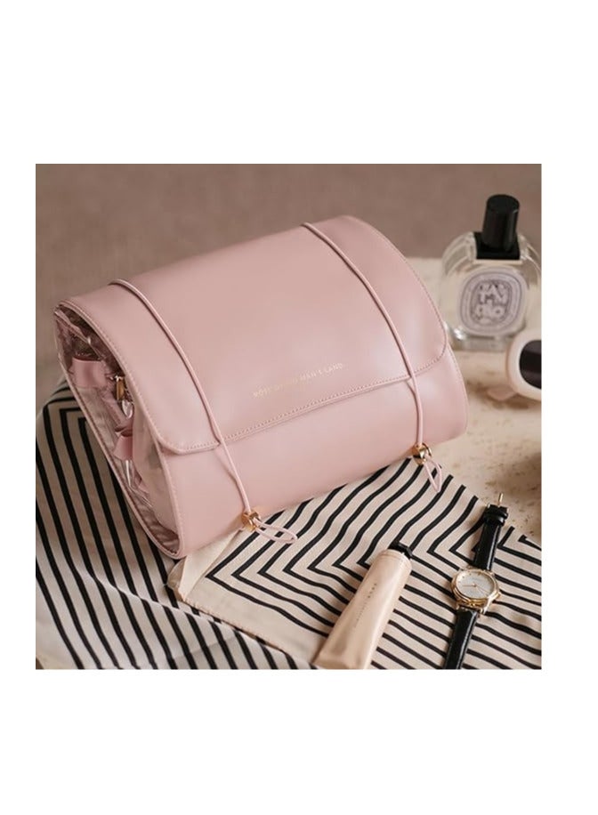 ECVV 4 in 1 Travel Cosmetic Bag Portable Roll-Up Toiletry Bag Foldable Make Up Storage Bag for Skin Care Products, with 4 Detachable Zipper Pouches - Image 2