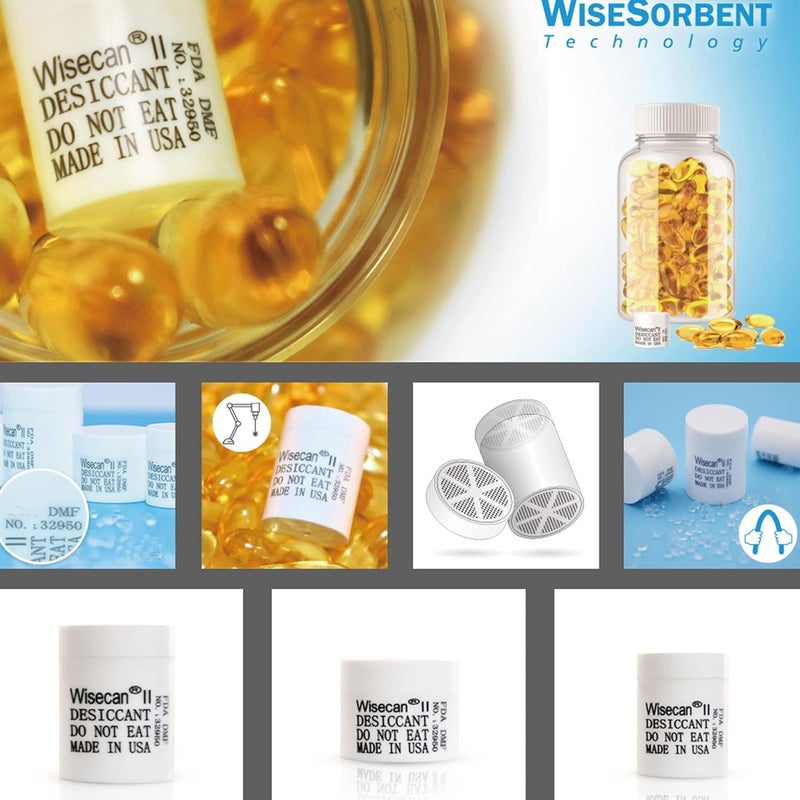 Wisesorb عبوة هلام السيليكا 3 جرام 50 حبة، عبوة مجفف، كبسولات هلام السيليكا، كبسولات مجفف، ماصات الرطوبة لتخزين الطعام، مزيلات الرطوبة الآمنة للطعام من وايسكان - Image 3