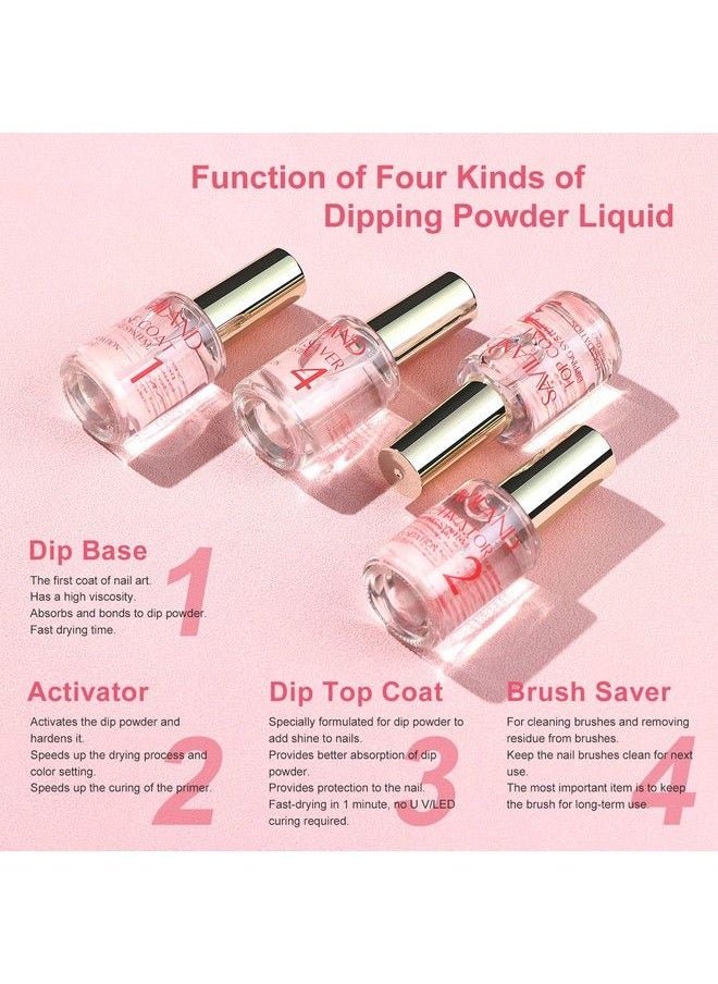 Saviland Dip Powder Liquid Set 15Ml0.5Oz10 Pcs With Basetop Coat Activator Brush Saver Nail File Necessary Tools For Dip Powder Nail Set No Nail Lamp Needed Beautiful Gift For Ladies  - Image 3