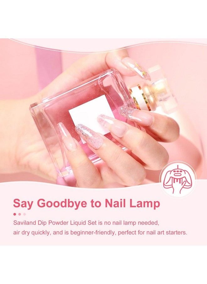 Saviland Dip Powder Liquid Set 15Ml0.5Oz10 Pcs With Basetop Coat Activator Brush Saver Nail File Necessary Tools For Dip Powder Nail Set No Nail Lamp Needed Beautiful Gift For Ladies  - Image 5