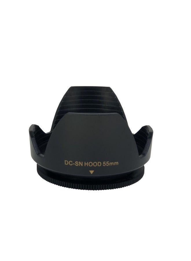 Camera Universal Screw Lotus Cover 49mm -82mm Caliber Lens Hood SLR Camera Sunshade-Color:55MM  - Image 4