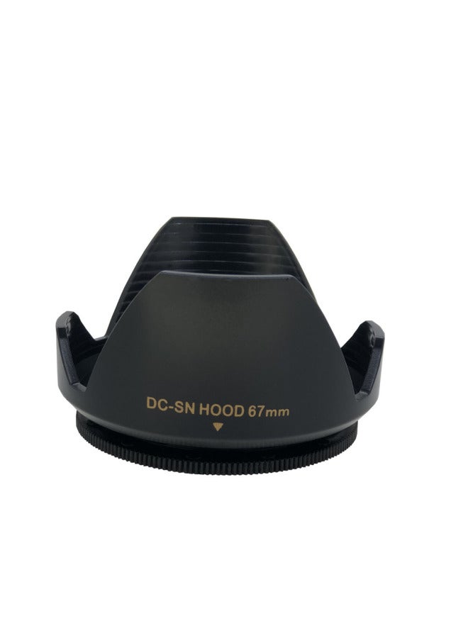 Camera Universal Screw Lotus Cover 49mm -82mm Caliber Lens Hood SLR Camera Sunshade-Color:55MM  - Image 2