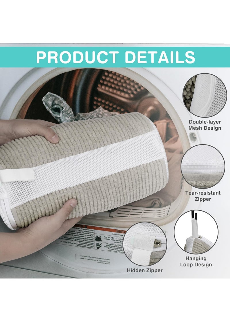 SYOSI - Shoe Washing Machine Bag,2 Pairs Adjustable Shoe Trees,Inside 10000+ Fluffy Fibers Keep 360° Cleaning,Upgrade Durable Zipper,Reusable Shoe Laundry Bag for any Machine Washable Shoes - Image 1