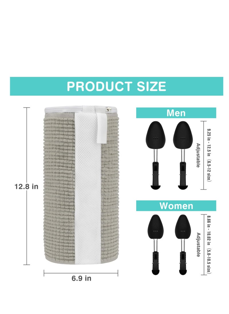 SYOSI - Shoe Washing Machine Bag,2 Pairs Adjustable Shoe Trees,Inside 10000+ Fluffy Fibers Keep 360° Cleaning,Upgrade Durable Zipper,Reusable Shoe Laundry Bag for any Machine Washable Shoes - Image 1