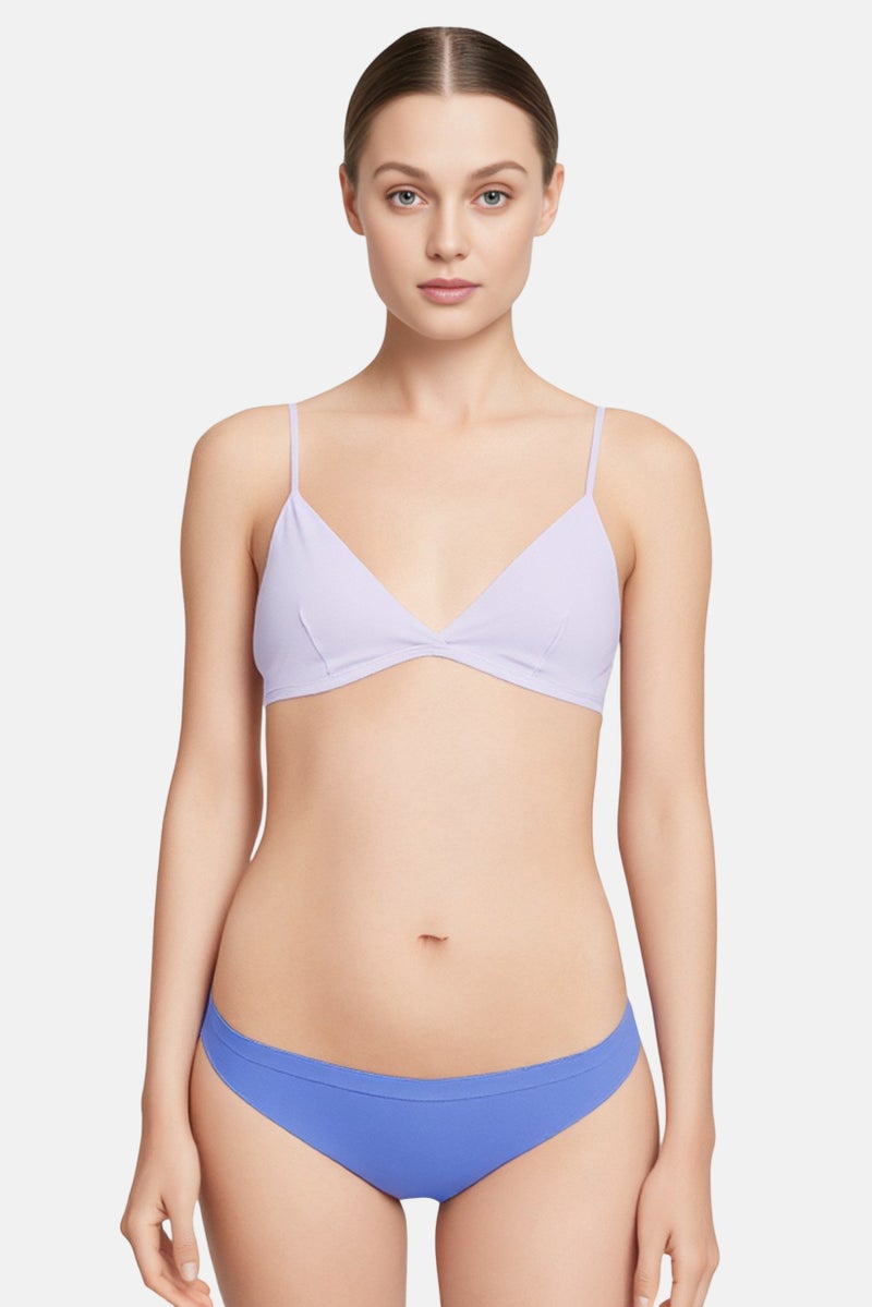 Weekday Women Plain Bikini Top, Lavender - Image 1