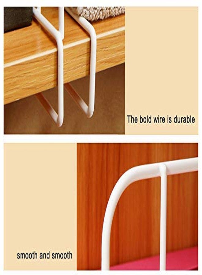 Silverline SILVER LINE Wooden Racks Closet Shelf Organiser, Closet Separator Cabinet Shelf, Dormitory Storage Rack,Partition Storage Organiser (White) Size-32X29.50X2.2 Cms Pack Of 4, Drawer Organizers - Image 4