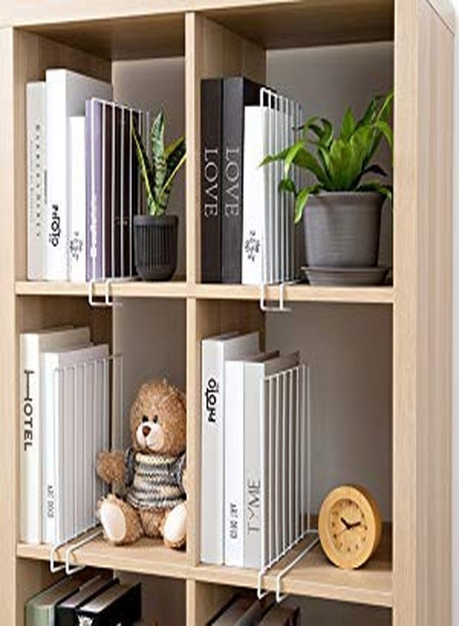Silverline SILVER LINE Wooden Racks Closet Shelf Organiser, Closet Separator Cabinet Shelf, Dormitory Storage Rack,Partition Storage Organiser (White) Size-32X29.50X2.2 Cms Pack Of 4, Drawer Organizers - Image 2