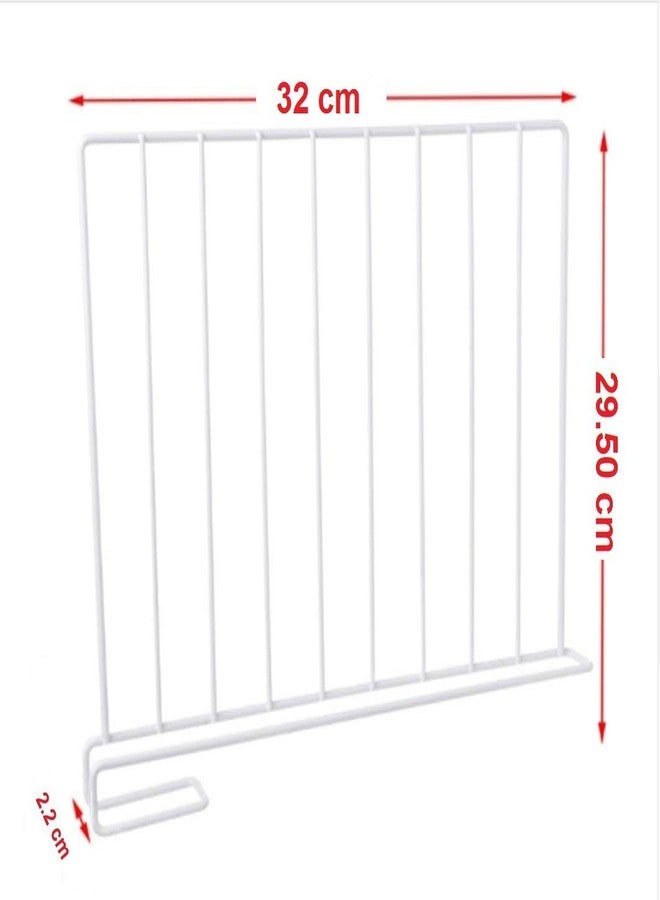 Silverline SILVER LINE Wooden Racks Closet Shelf Organiser, Closet Separator Cabinet Shelf, Dormitory Storage Rack,Partition Storage Organiser (White) Size-32X29.50X2.2 Cms Pack Of 4, Drawer Organizers - Image 3