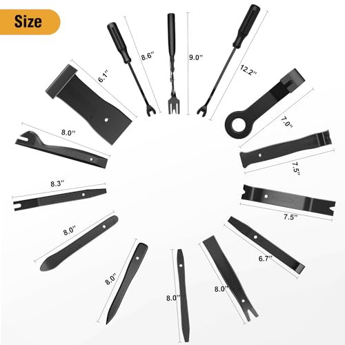 GOOACC 238Pcs Trim Removal Tool, Auto Push Pin Bumper Retainer Clip Set Fastener Terminal Remover Tool Adhesive Cable Clips Kit Car Panel Radio Removal Auto Clip Pliers, Black - Image 2