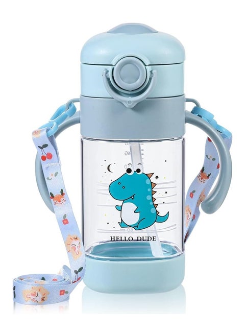 Sippy Cup For Toddlers, Baby Straw Cup With Handles, Kids Water Bottle With Soft Silicon Spout Cup, Weighted Straw Non Spill Cup For Toddlers, Independent Drinking Toddler Sippy Cup, 360ml