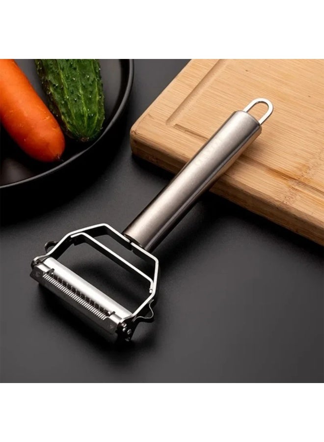 قشارة خضروات من الفولاذ المقاوم للصدأ للمطبخ، قطاعة خضروات للمطبخ، قطاعة خضروات ومفرمة ومكشطة - فاكهة، بطاطس، جزر، خيار - Image 1