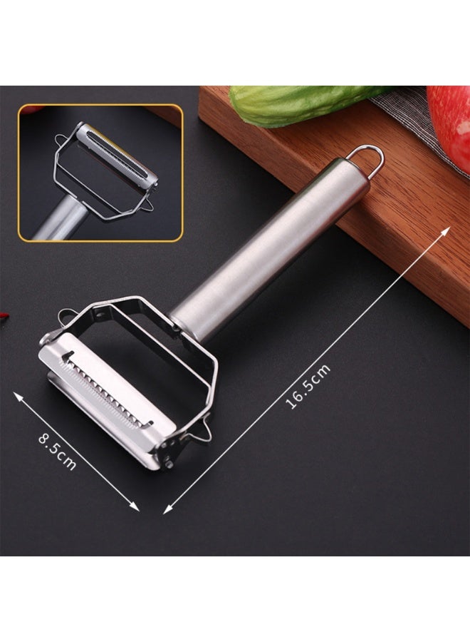 قشارة خضروات من الفولاذ المقاوم للصدأ للمطبخ، قطاعة خضروات للمطبخ، قطاعة خضروات ومفرمة ومكشطة - فاكهة، بطاطس، جزر، خيار - Image 2