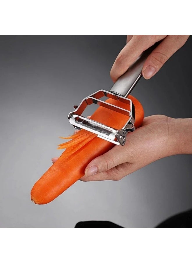 قشارة خضروات من الفولاذ المقاوم للصدأ للمطبخ، قطاعة خضروات للمطبخ، قطاعة خضروات ومفرمة ومكشطة - فاكهة، بطاطس، جزر، خيار - Image 5