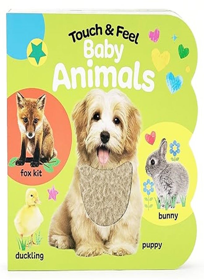 كتاب لوحة للأطفال بعنوان Touch and Feel Baby Animals للرضع والأطفال الصغار من سن 1 إلى 3 سنوات 
