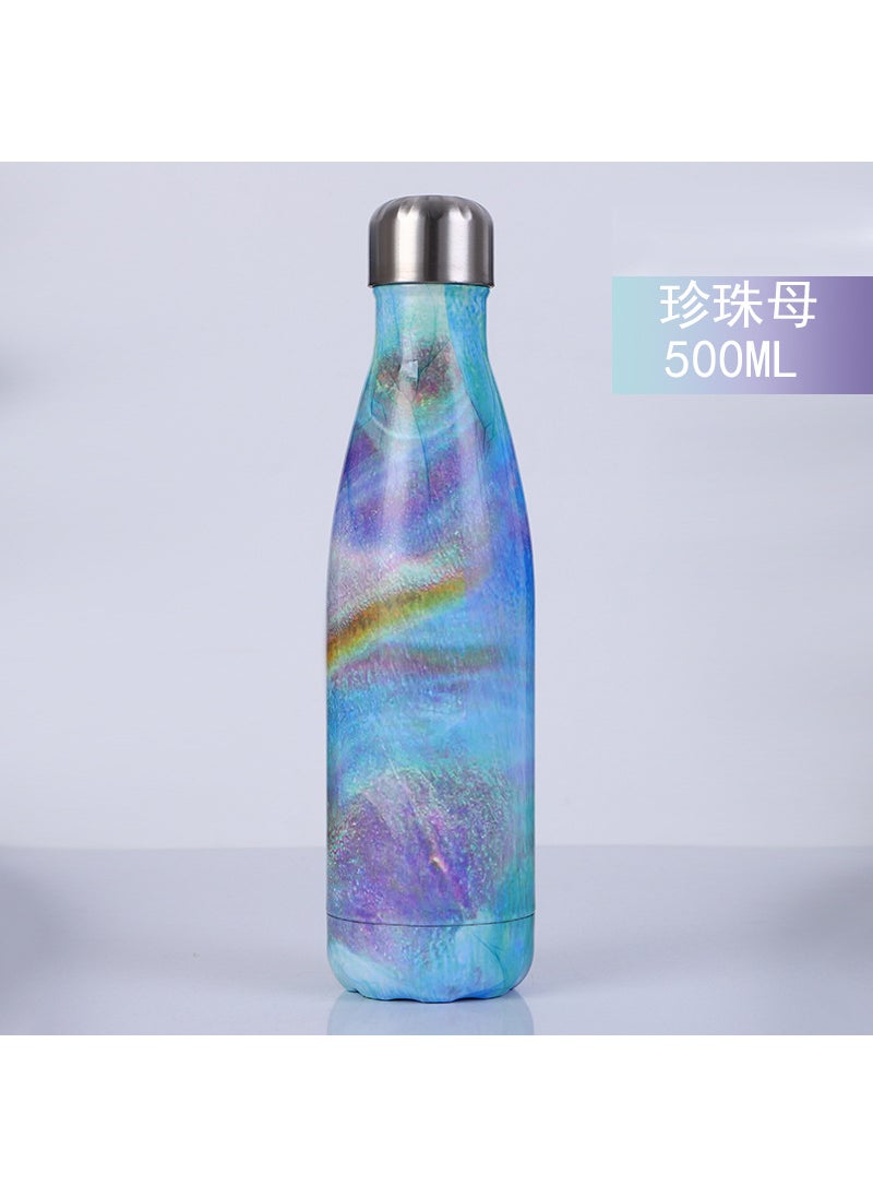 Generic - Marble Finish Sports Water Bottle 304 Stainless Steel Thermal Flask Mother of Pearl - Image 1