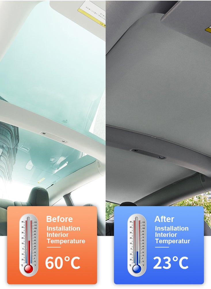 Windshield Sun Shade for Tesla Model Y, Foldable Window Sun Visor Protector Blocks UV Rays Keep Your Car Cooler