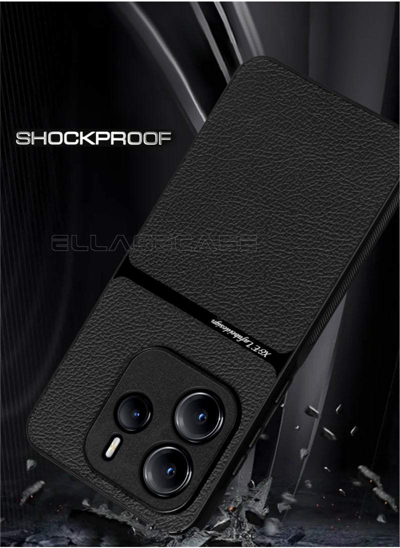 ELLAGECASE Business Class Case for Xiaomi Redmi Note 14 5G, Ultra-Thin, Built-in Magnetic Plate, Wireless Charging, Shockproof, Full Camera Lens Protection  - Image 2