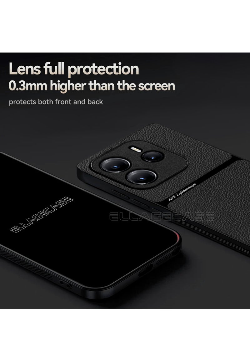 ELLAGECASE - Business Class Case for Xiaomi Redmi Note 14 5G, Ultra-Thin, Built-in Magnetic Plate, Wireless Charging, Shockproof, Full Camera Lens Protection - Image 1