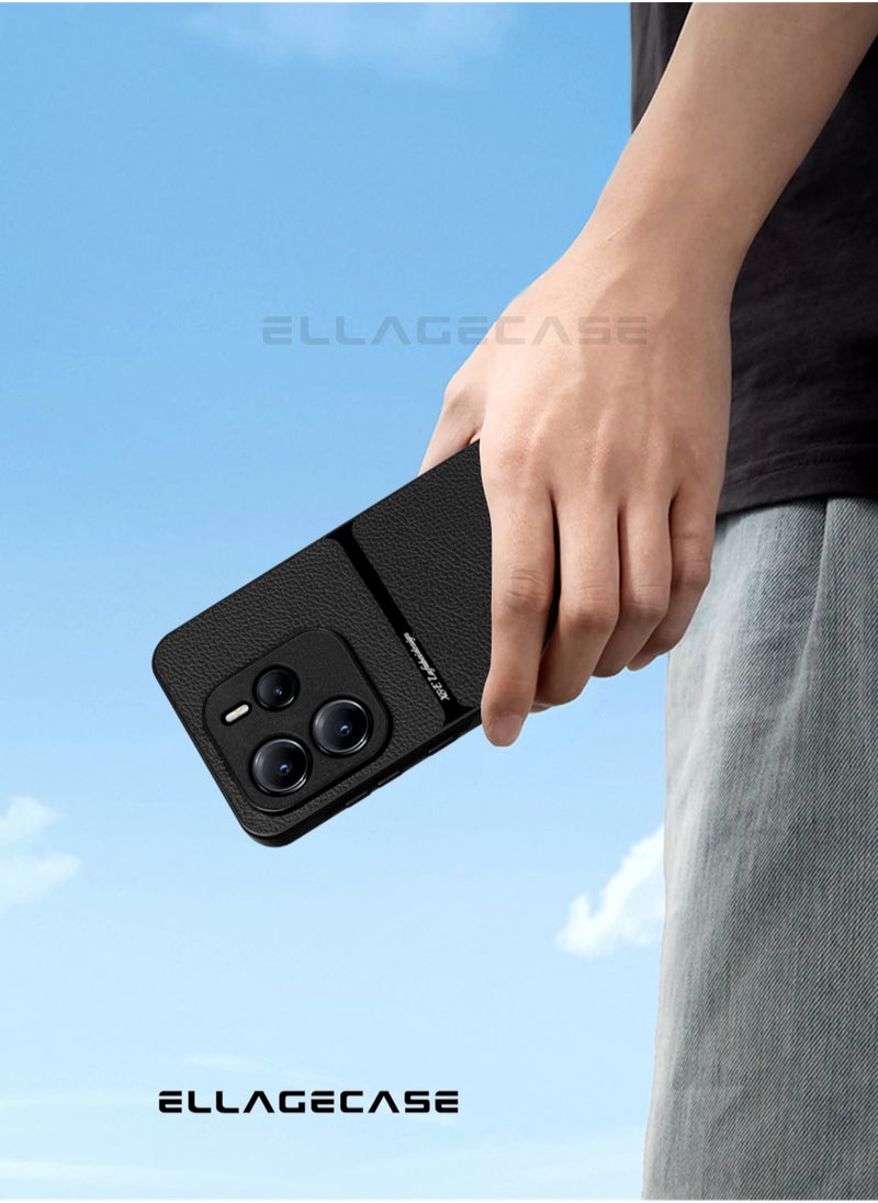 ELLAGECASE - Business Class Case for Xiaomi Redmi Note 14 5G, Ultra-Thin, Built-in Magnetic Plate, Wireless Charging, Shockproof, Full Camera Lens Protection - Image 1
