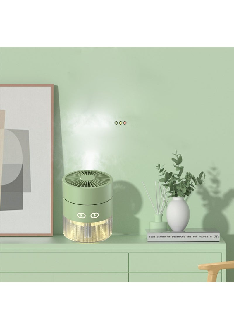 KASTWAVE Spray Cooling Fan, Foldable Small Desk Fan with Cool Breeze Humidification Spray, USB Battery-Powered Scroll Fan, Mini Table Fan for Home, Office, Travel, Camping  (Green) - Image 3