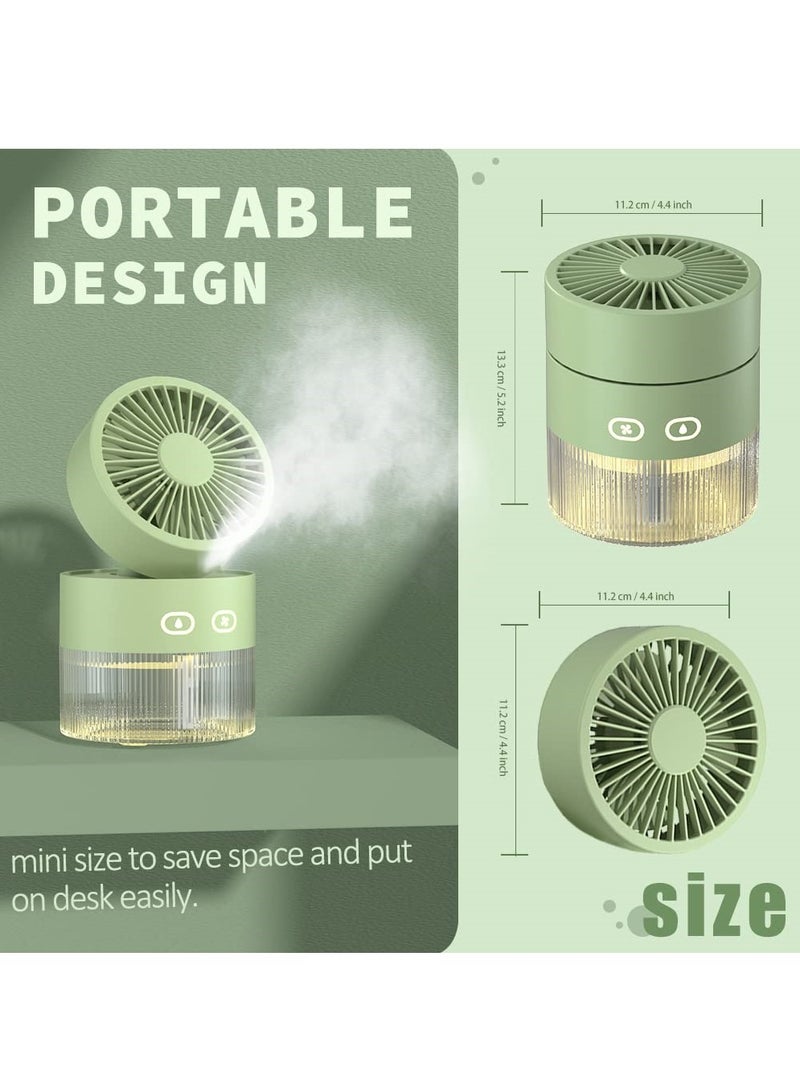 KASTWAVE Spray Cooling Fan, Foldable Small Desk Fan with Cool Breeze Humidification Spray, USB Battery-Powered Scroll Fan, Mini Table Fan for Home, Office, Travel, Camping  (Green) - Image 4