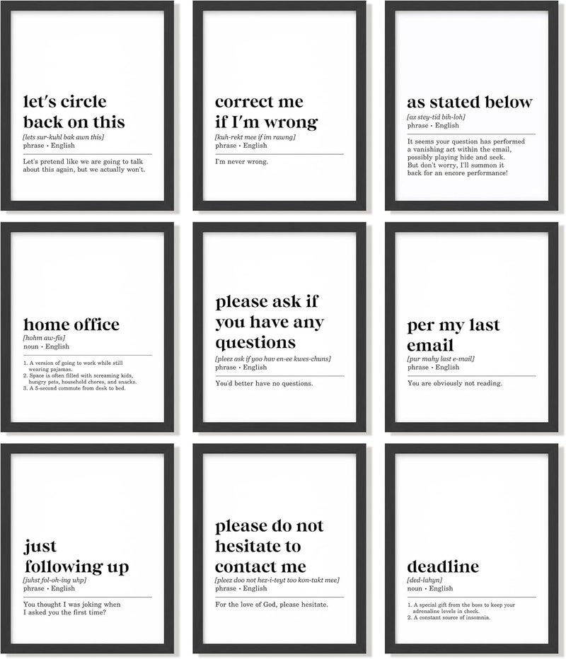 97 Decor Funny Office Decor - Home Office Poster, Funny Work From Home Art Prints, Inspirational Work Quotes Wall Art Motivational Posters for Cubicle Workplace Decorations (8x10 UNFRAMED) - Image 1
