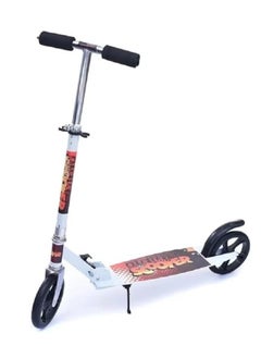 Generic Foldable jumbo scooter with brakes - heavy-duty metal frame (white).  - Image 1