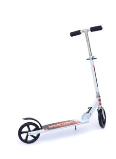Generic Foldable jumbo scooter with brakes - heavy-duty metal frame (white).  - Image 3