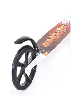 Generic Foldable jumbo scooter with brakes - heavy-duty metal frame (white).  - Image 4