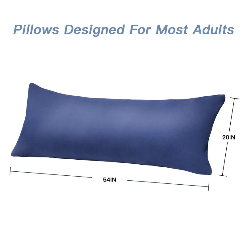 DOWNCOOL Large Body Pillow- Breathable Full Body Pillow for Side Sleeper - Soft Long Bed Pillow for Adults - 20 x 54 inch(Blue, with Cover) - Image 3