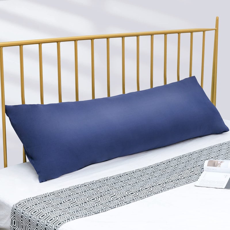 DOWNCOOL Large Body Pillow- Breathable Full Body Pillow for Side Sleeper - Soft Long Bed Pillow for Adults - 20 x 54 inch(Blue, with Cover) - Image 2
