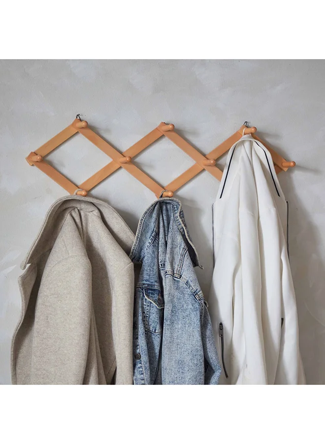 Home Box Forest Extendable Wooden 10-Hook Wall Hanger 65 x 25 x 10 cm