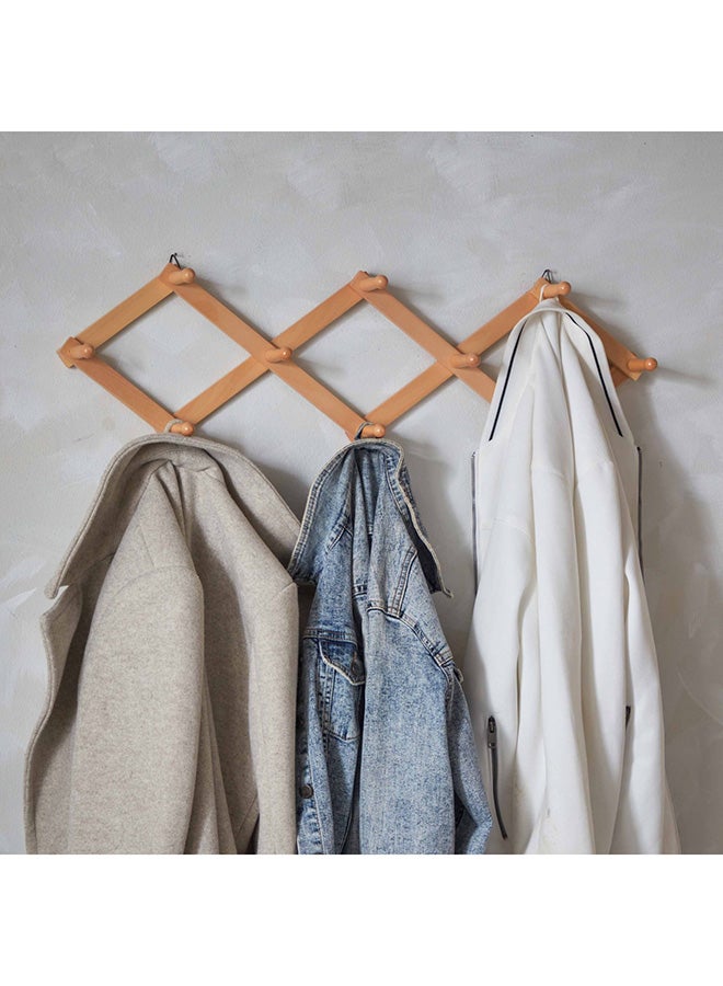 Home Box Forest Extendable Wooden 10-Hook Wall Hanger 65 x 25 x 10 cm - Image 1