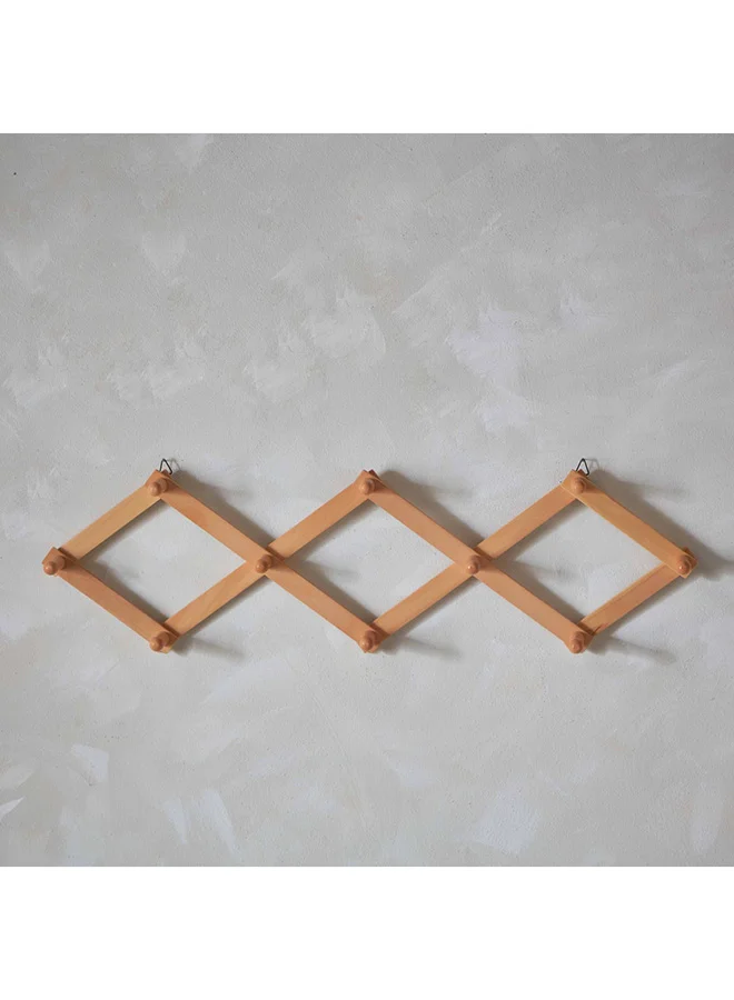 Home Box Forest Extendable Wooden 10-Hook Wall Hanger 65 x 25 x 10 cm