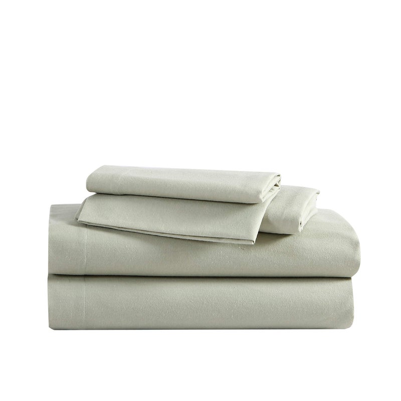 Eddie Bauer  King Sheets Cotton Flannel Bedding Set Brushed for Extra Softness Cozy Home Decor Green King