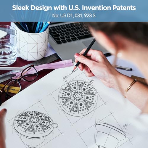 MakeFit Filtered Shower Head Matte Black- High Pressure Shower Head with filter for Hard Water - Rain Shower Head Water Softener - Luxury 7 Settings Adjustable Water Filter Showerhead (Matte Black) - Image 5