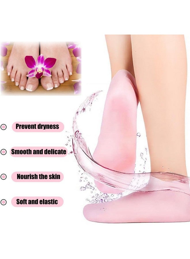 VPGS Silicone Gel Moisturizing Socks, Anti-Slip Silicone Socks, High Elastic Moisturizing Socks, Foot Anti-Cracking Protector Foot Care Tool for Women Men Dry Cracked Foot Skin (2 Pairs) - Image 2