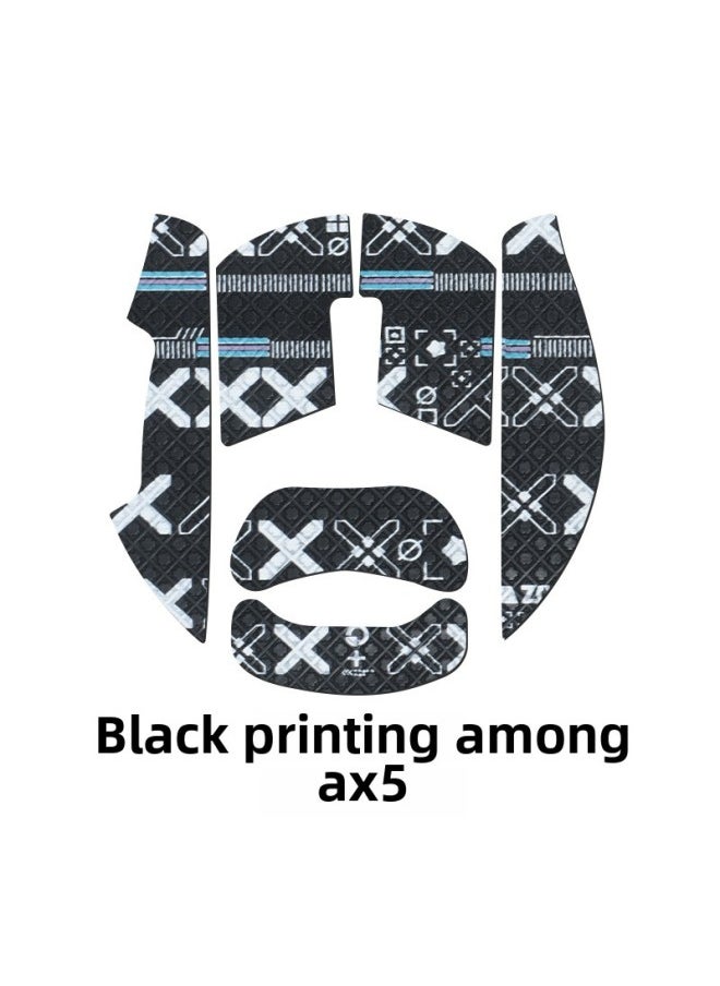 Generic - For Mai Con AX5 PRO/AX5 V2 Magnesium Alloy Mouse Anti-slip Sticker Sweat Side Keys AX5 Palm Sticker-Color: One Black Print - Image 1