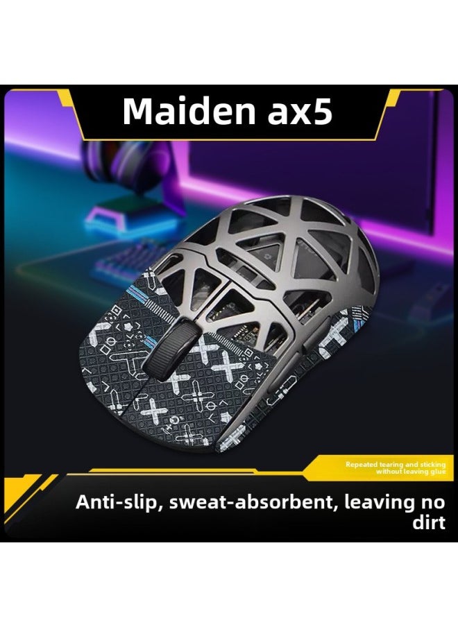 Generic - For Mai Con AX5 PRO/AX5 V2 Magnesium Alloy Mouse Anti-slip Sticker Sweat Side Keys AX5 Palm Sticker-Color: One Black Print - Image 1