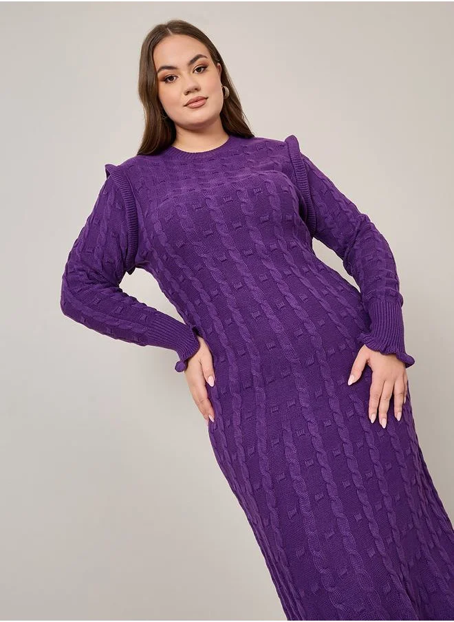 ستايلي Structured Shoulder A-Line Sweater Dress