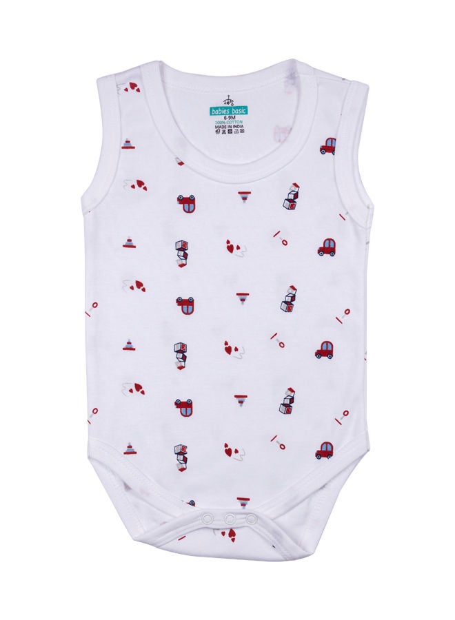 بابيز_بيسك قميص بدون أكمام / بودي سوت من القطن الناعم، للأطفال حديثي الولادة حتى ٢٤ شهرًا. مجموعة مكونة من ٣ قطع - مطبوعة. - Image 3