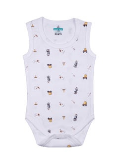 Babies Basic Super Soft Cotton, Sleeveless Romper/Bodysuit, For New Born To 24Months, Set Of 3 - Printed  - Image 5