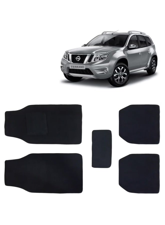 كلاسيك سجادات أرضية سيارة عالمية على شكل سجاد لسيارة نيسان تيرانو موديل 2009-2018، لون أسود، سجادات أرضية سيارة مضادة للانزلاق، مجموعة كاملة من 5 قطع من سلسلة Executive Series - Image 1